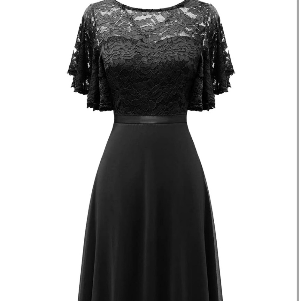 Elegant Black Lace Evening Dress